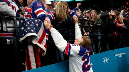 Charlie McAvoy USA celebrating with family