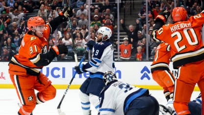 Carlsson cleans up the crease on the power play