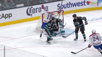 Danault gets a piece of Matheson's blast