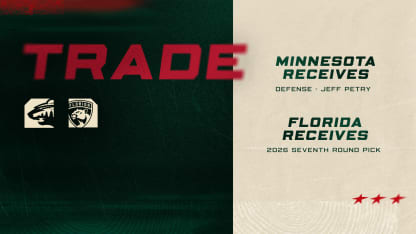 MINNESOTA WILD ACQUIRES DEFENSEMAN JEFF PETRY FROM THE FLORIDA PANTHERS