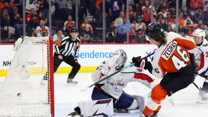 Zegras wires it upstairs on the rush