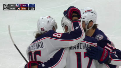 CBJ@PHI: Marchment scores goal against Dan Vladar