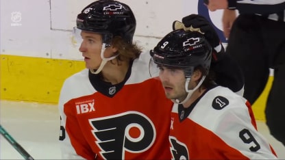 CBJ@PHI: Drysdale scores goal against Jet Greaves