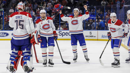 Canadiens celebrate win over Lightning