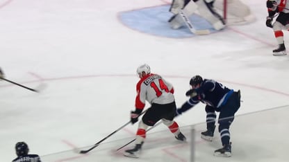 PHI@WPG: Couturier scores goal against Connor Hellebuyck