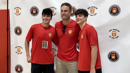 Anders Lee with boys at Kan Jam