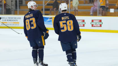 Charlie Puglisi and Tommy Bleyl at Predators Development Camp