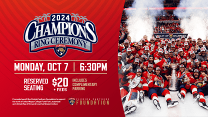 Florida Panthers Announce 2024 Champions Ring Ceremony at Amerant Bank Arena on Monday, Oct. 7