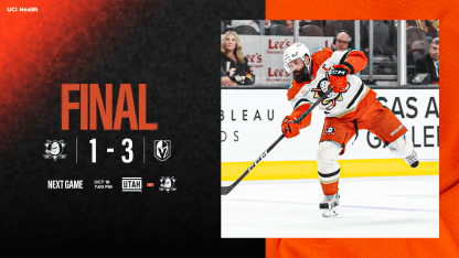 Recap: Ducks Fall Behind in Third, Lose 3-1 to Golden Knights