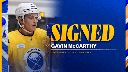 buffalo sabres sign gavin mccarthy entry level contract