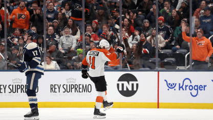 Konecny completes hat trick