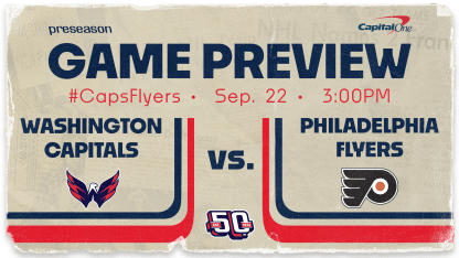 Caps Face Flyers in Exhibition Opener