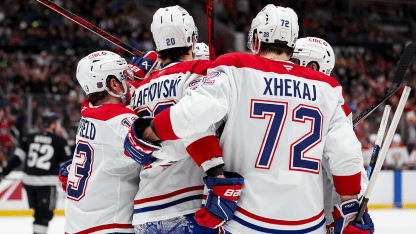 Slafkovsky scores while falling