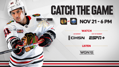 PREVIEW: Chicago Travels to Buffalo for Friday Night Matchup