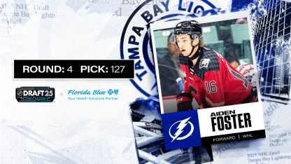 Tampa Bay Lightning select F Aiden Foster with 127th overall pick in 2025 NHL Draft