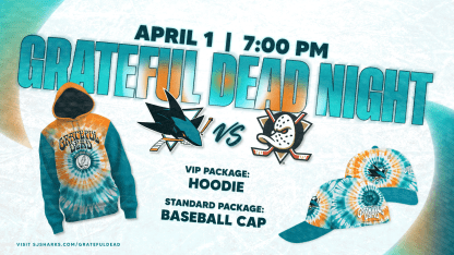Sharks to host third annual Grateful Dead night on Wednesday, April 1 at 7 p.m. 
