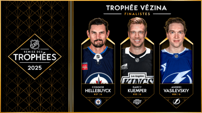 Hellebuyck, Kuemper et Vasilevskiy sont finalistes au trophée Vézina