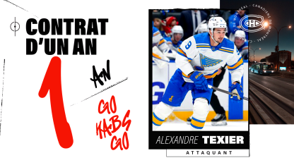 Contrat d’une saison pour Alexandre Texier et Adam Engstrom rappelé du Rocket de Laval