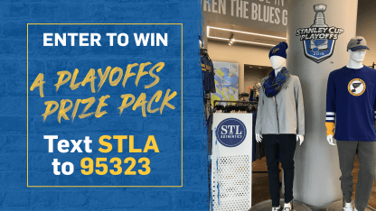 Blues merchandise and prize packs up for grabs during Playoffs