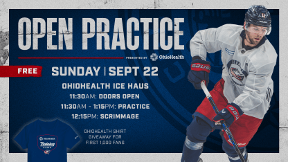 blue jackets open practice sunday at ohiohealth ice haus