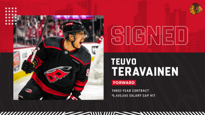 RELEASE: Blackhawks Sign Teuvo Teravainen to Three-Year Deal