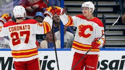 Sharangovich's Four Points Help Flames Double Lightning