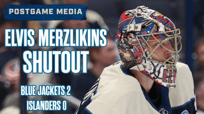 Elvis Merzlikins Shutout! CBJ 2 NYI 0 | Postgame Media