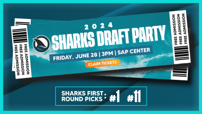 Claim Tickets for the 2024 Sharks Draft Party on June 28th