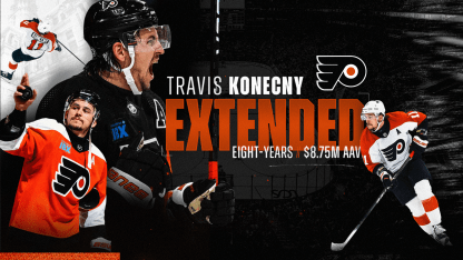 Flyers sign forward Travis Konecny to an eight-year extension