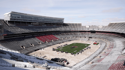 work begins at ohio stadium nhl stadium series blue jackets red wings