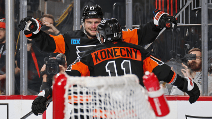 Laughton's 100th NHL goal