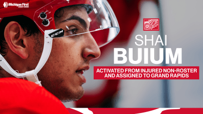 Red Wings activate Shai Buium from injured non-roster; assign him to Grand Rapids