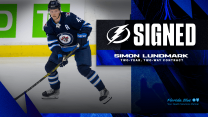 LIGHTNING SIGN DEFENSEMAN SIMON LUNDMARK TO A TWO-YEAR, TWO-WAY CONTRACT