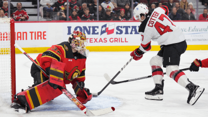 Cotter tucks in a backhand shot