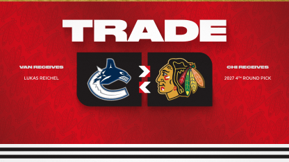RELEASE: Blackhawks Acquire Fourth-Round Pick for Lukas Reichel