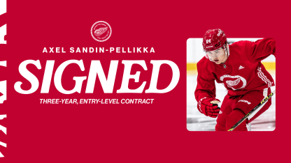 Red Wings sign Axel Sandin-Pellikka to three-year, entry-level contract