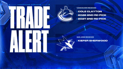 CANUCKS ACQUIRE COLE CLAYTON AND 2ND ROUND PICKS IN 2026 AND 2027 FROM SAN JOSE 