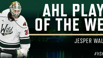 Jesper Wallstedt Named AHL Player of the Week