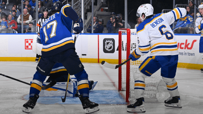 Benson bats the puck home