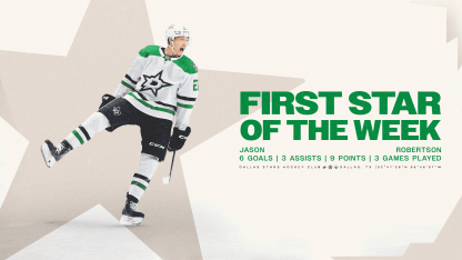 Dallas Stars Jason Robertson named NHL's First Star of the Week 111725