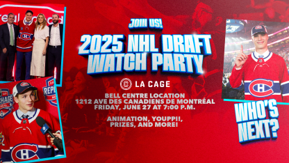 Join the Canadiens for a first-round NHL Draft watch party at La Cage