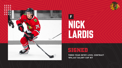 RELEASE: Blackhawks Sign Nick Lardis to Entry-Level Deal