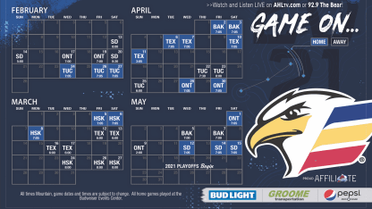 Eagles 2020-21 AHL Revised Schedule