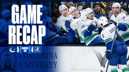 Canucks Hold Strong in California, Edge Ducks in 5-4 Win