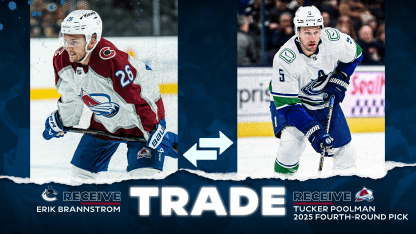 Avalanche Acquire Poolman and 2025 Fourth-Round Pick From Vancouver