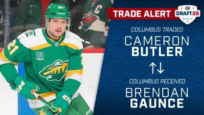 blue jackets acquire forward brendan gaunce minnesota cameron butler