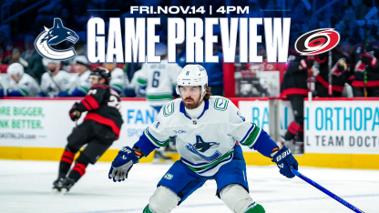 Canucks Begin Southeast Road Trip with Friday Night Game Against Hurricanes