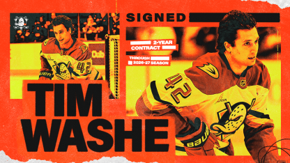 Ducks Sign Washe to Two-Year Contract