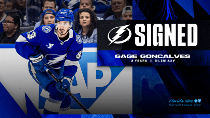 Tampa Bay Lightning re-sign forward Gage Goncalves to a two-year contract