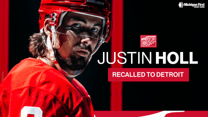 Red Wings recall Justin Holl from Grand Rapids